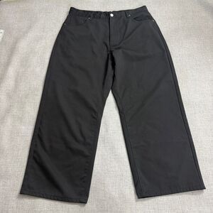 Roucha Dosa Denim Jeans Women's D Black Wide Leg Ankle High Rise Drawstring